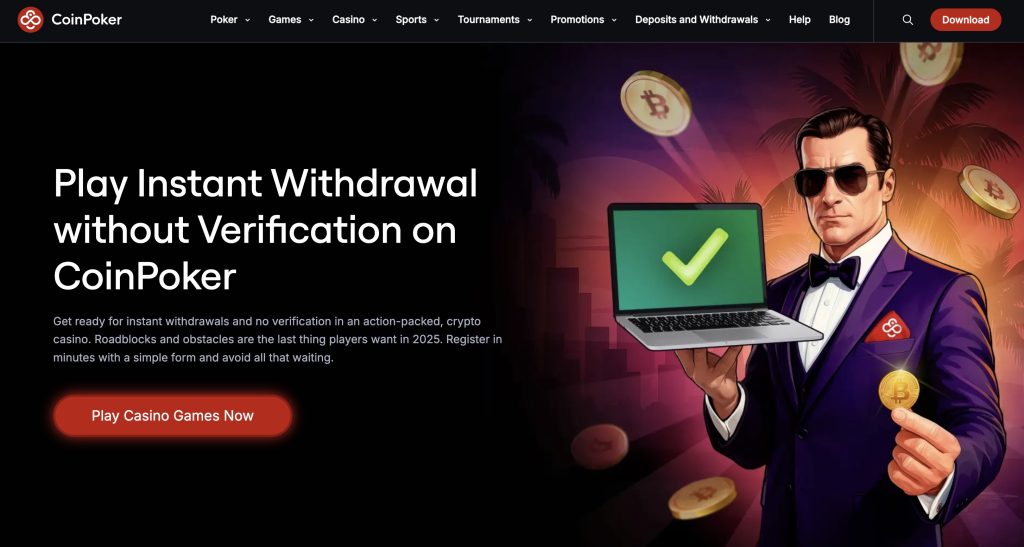 CoinPoker Casino Instant Withdrawal